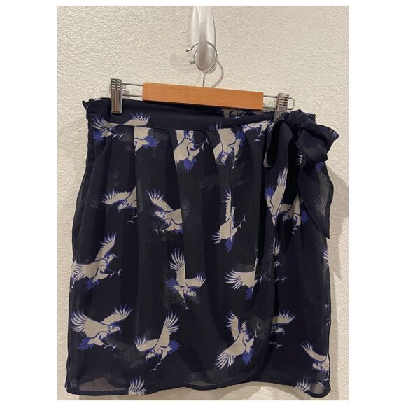 ZARA Bird Sarong Wrap Chiffon Side Tie Skirt - Picture 3 of 8